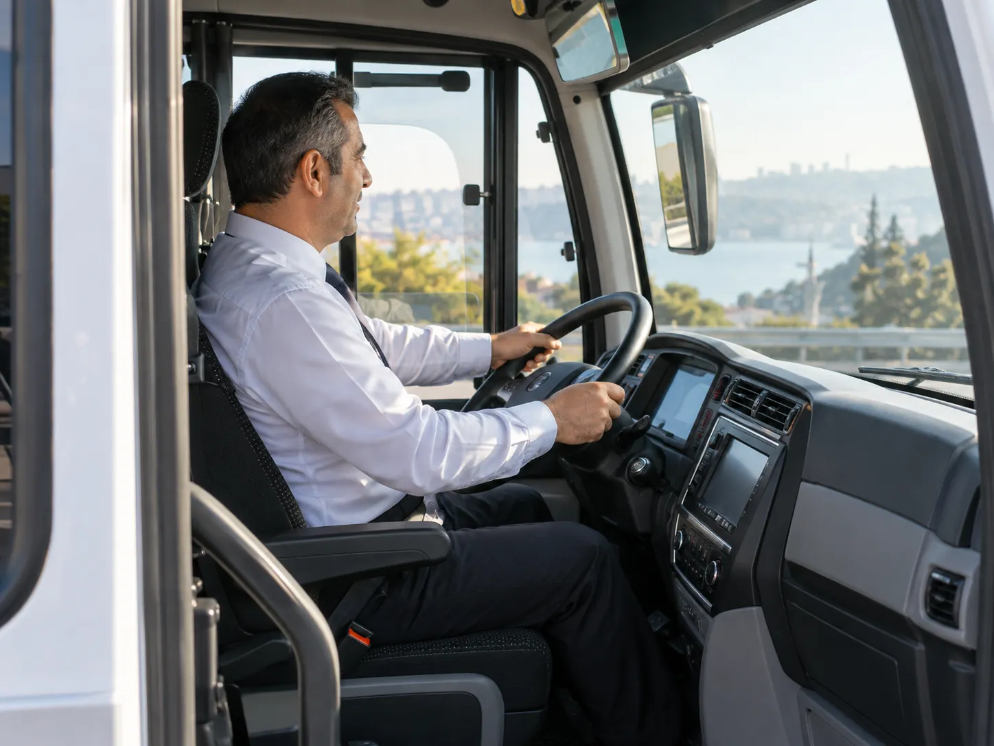 Direksiyonda Mesut Taşımacılık şoförü